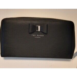 Ted Baker AINE Leather Wallet  Matinee Bow Zip Around  Leather Wallet